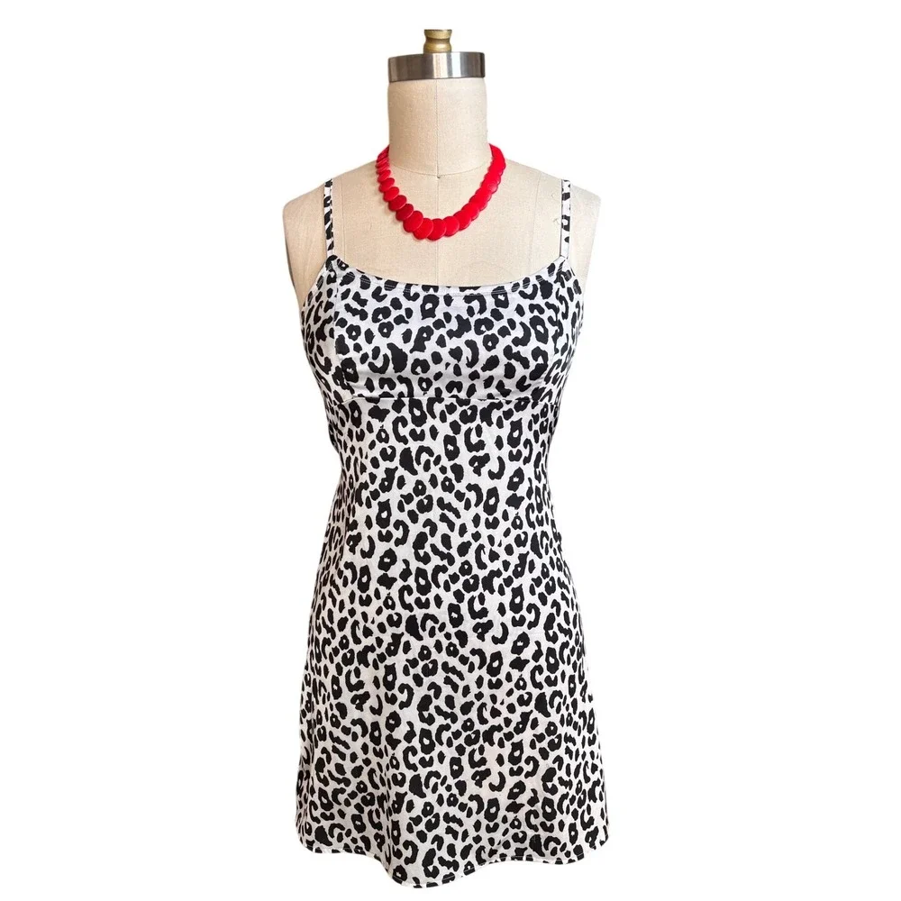 Leopard Print Brandy Melville Mini Dress Medium White Black